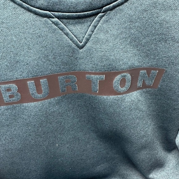 Burton Other - Burton Sweatshirt Men S Green Oak Crew Pullover Fleece Logo Thumbholes 17353